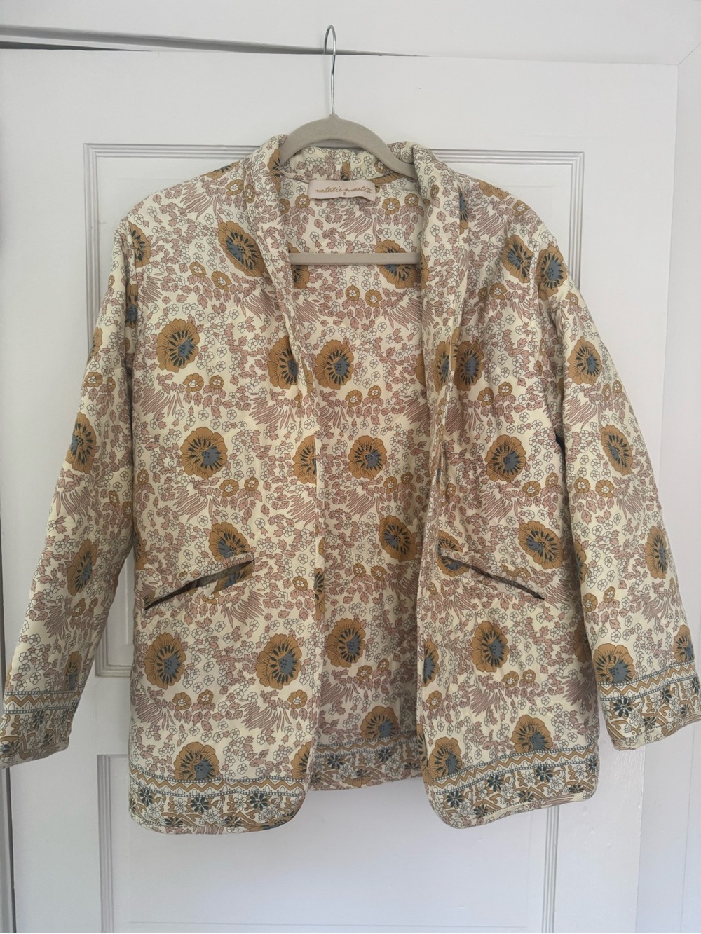 Natalie Martin Floral Quilted Open-Front Jacket